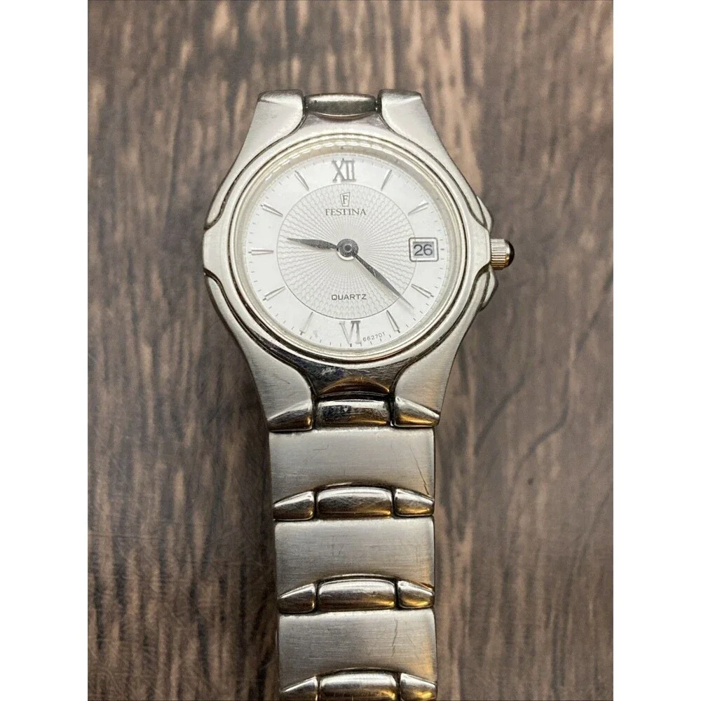 Festina Thin Women’s Watch Silver Tone New Battery 5.75